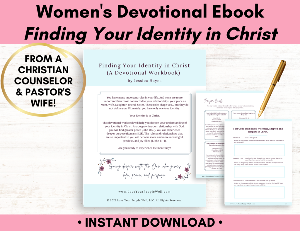 Etsy listing for women's devotional journal about identity in Christ