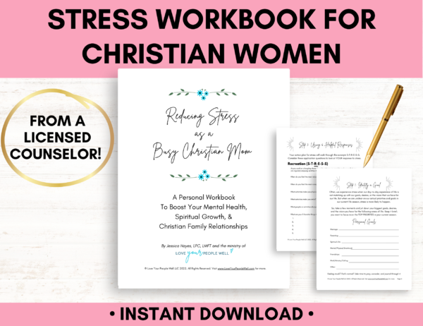 Etsy listing image for Stress Relief Workbook for Christian Women