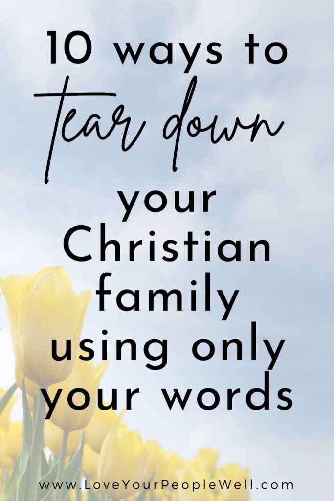 blogpost titled 10 Ways To Tear Down Your Christian Family Life Using Only Your Words… Your Words Matter!