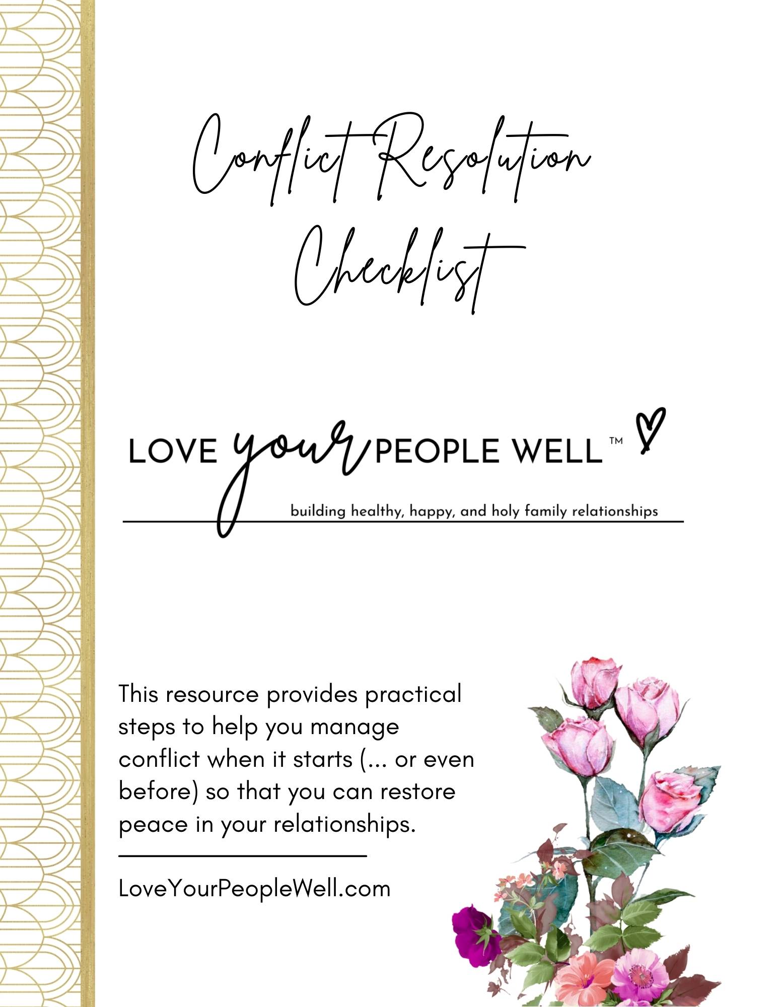 cover image for the Checklist for Conflict Resolution Skills Freebie