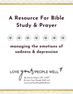 cover image for free PDF Bible Study on encouraging Bible verses for depression