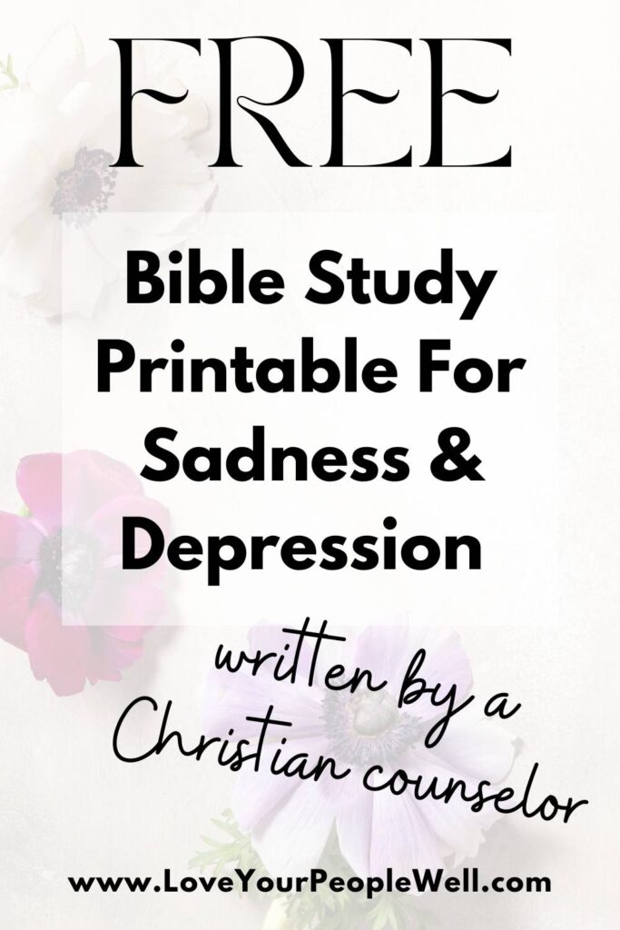 pinterest pin for free bible study on encouraging Bible verses for depression