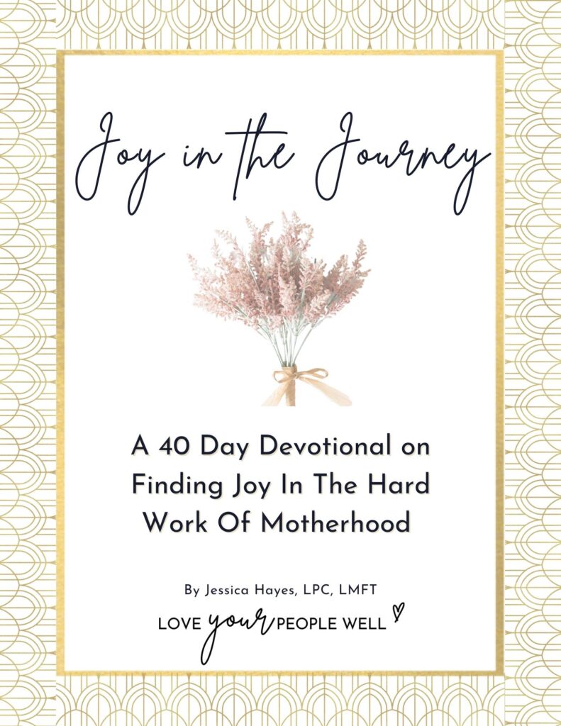 Cover image for the 40 day devotional Joy in the Journey with Bible verses about motherhood