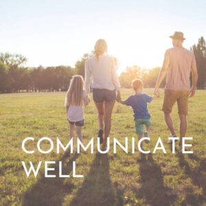 icon for Communicate Well - Christian family walking through a field talking to help improve communication skills