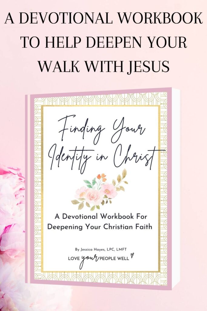 Pinterest pin for devotional workbook for women's Christian identity