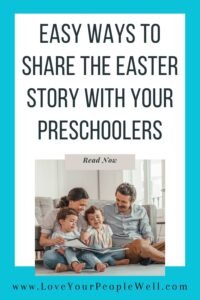 Pin for blogpost titled 31 Fun Activities For Sharing The Easter Story For Preschoolers And Toddlers