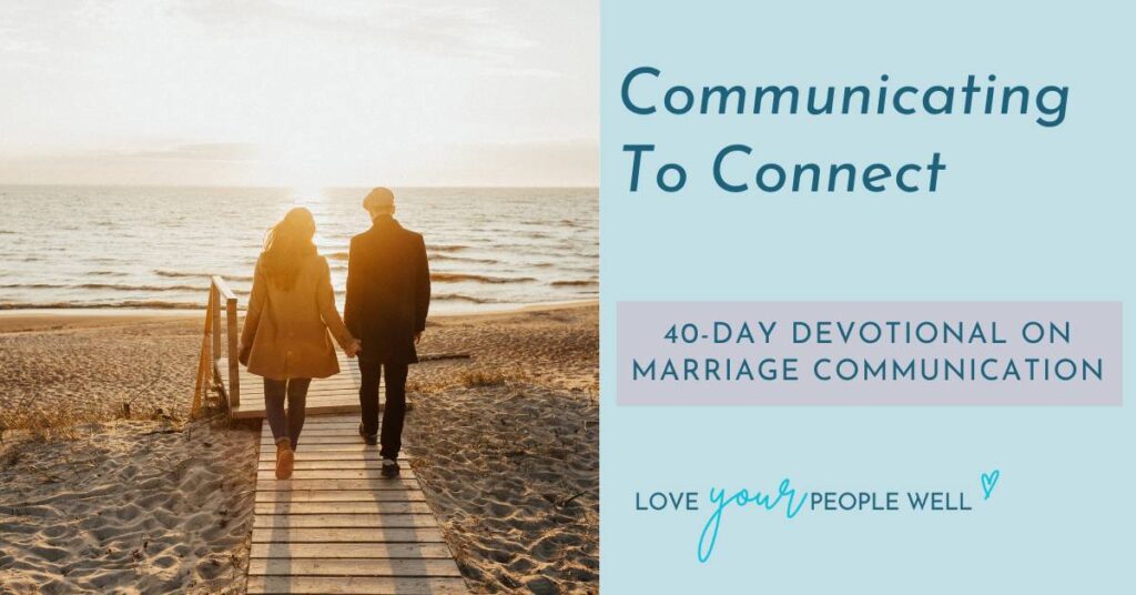 Graphic for a marriage communication devotional for women called Communicating to Connect