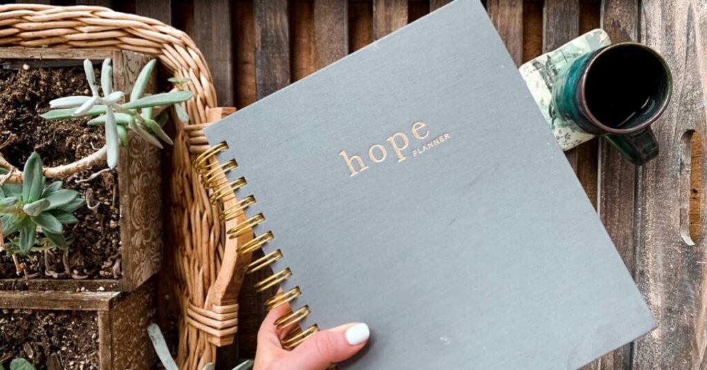 photo of The Hope Planner, which as a mom I think is the best Christian planner!