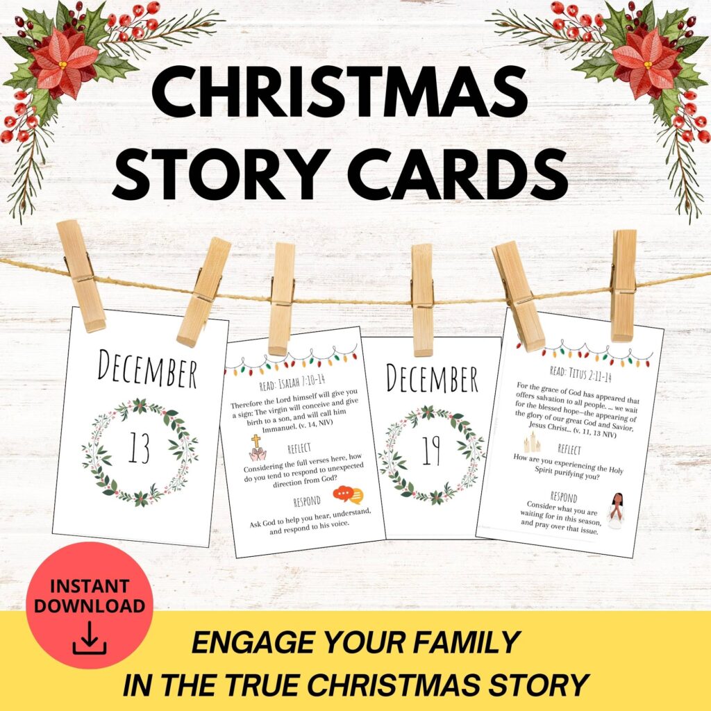 Christmas Story Cards for a biblical Advent calendar to print and make at home