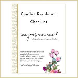 cover image for free resource with conflict resolution steps cheat sheet checklist